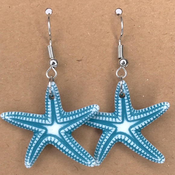 Fashion Jewelry Jewelry - Ocean Style Starfish Shell with Faux Pearl Dangle Earrings